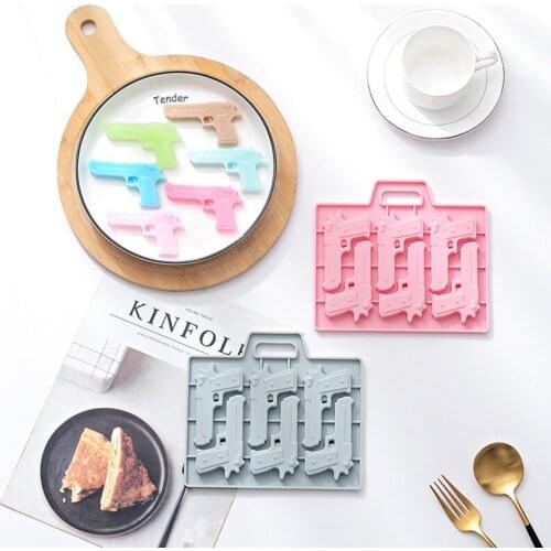 Creative Gun Shaped Ice Cube Tray Silicone Cake Chocolate Molds Ice Cream Maker Kitchen Bar Drinking Accessories Baking Tools