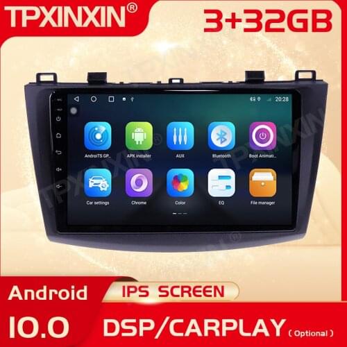 2 Din Carplay Android Radio Receiver Multimedia Stereo For Mazda 3 2 2009 2010 2011 2012 2013 GPS Navigation Recorder Head Unit