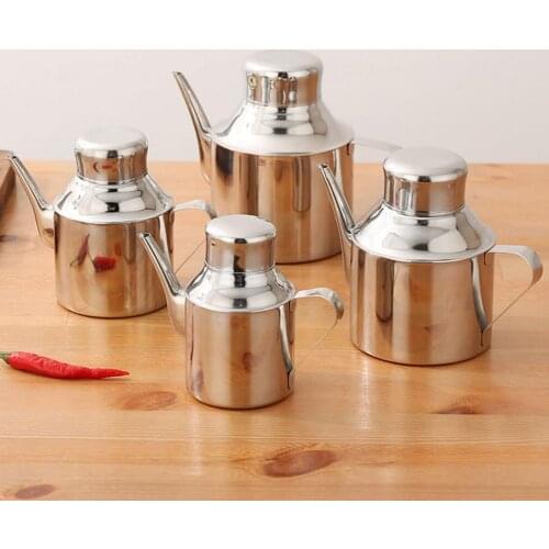 Multi-purpose Stainless Steel Oil Pot Seasoning Bottle Tank Storage Container Filter Dispenser Kitchen Spice Storage Container