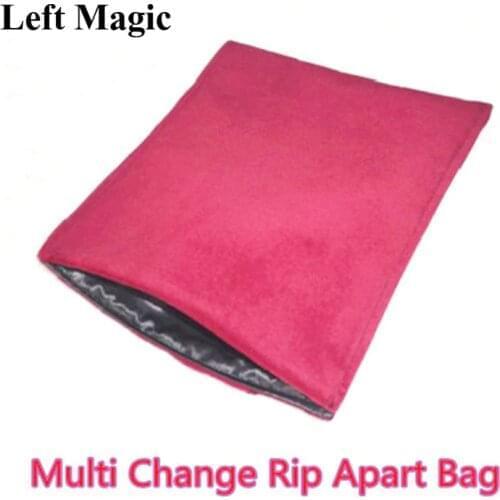Multi Change Rip Apart Bag Stage Magic Tricks Illusions Close Up Fun Magic Toys Magician Chang Bag Object Vanishing Magic