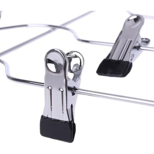 Multifunctional 4 Layer Stainless Steel Pants Hanger Rack Clip Skirt With 8 Clips Storage Organizer Save Space