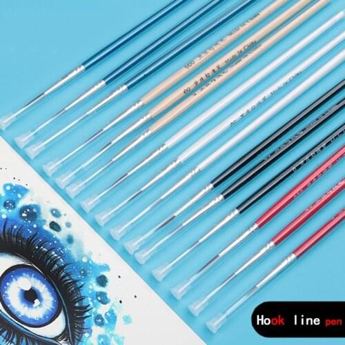 6Pcs/Set 3 Colors Fine Hand-Painted Thin Hook Line Pen Nylon Drawing Art Pen Paint Brush Art Supplies Nylon Brush Painting Pen