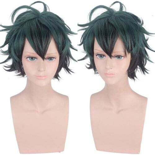 New Hot My Boku no Hero Academia Izuku Midoriya Short Green Synthetic Hair Heat Resistant Cosplay Costume Wig 35cm