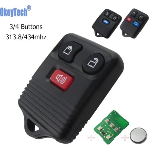 OkeyTech Remote Control Car Key For Ford Mazda 3/4 Buttons 313.8/434mhz Transit Keyless Entry Clicker Transmitter Uncut Blade