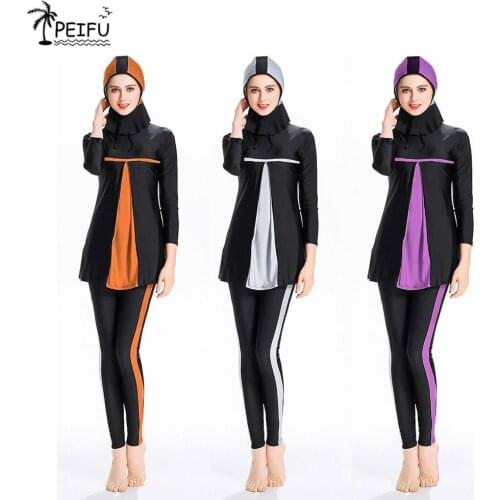 PEIFU Plus Size Women Modest Hijab Muslim Swimsuit Islamic swim wear Burkinis Sport Swimwear Ladies Swim Hat