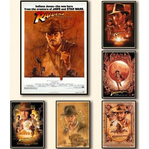 30 Designs Raiders of The Lost Ark Whitepaper Poster Indiana Jones HomeDecal Painting Wall Sticker for Coffee House Bar