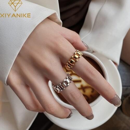 XIYANIKE 925 Sterling Silver Popular Watch Chain Width Ring Female Fashion Simple Charm Jewelry Accessories Party Dropshipping