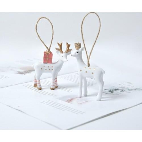 Christmas Decorations Painted Elk Pendant New Year Xmas Decoration Deer Pendants Merry Christmas Decorations for Home Xmas