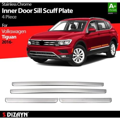 For Volkswagen Tiguan Chrome Inner Door Sill Scuff Plate Stainless Steel 4 VW Pc Interior Car Accessories Parts Auto Products