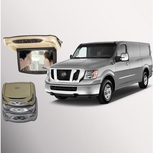 BigBigRoad For Nissan NV3500 Roof 1080P Flip Down Slim Monitor Overhead Player Wide Screen With HDMI USB FM TV Game IR Remote