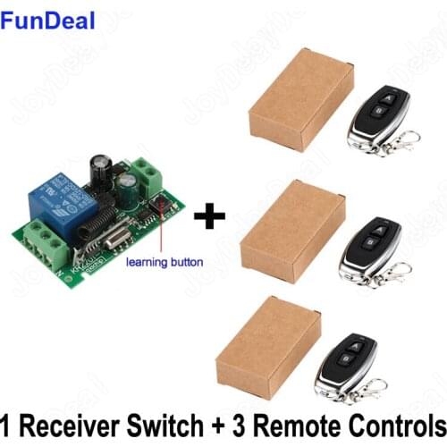 FUNDEAL 433MHz Universal Wireless RF Remote Control Switch AC 110V 220V 10A Relay Smart Switch Controller For Household Lighting