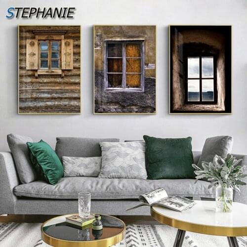 Vintage Old Times Pictures Abstract Paintings Aged House Canvas Posters Prints Unique Home Wall Art for Bedroom Cafe Decoration