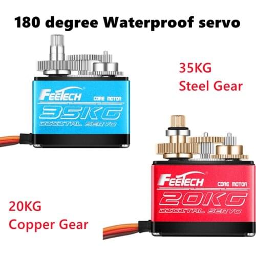 FEETECH Waterproof Servo 7.4V 20kg 35kg 180 Degree Digital Aluminum Medium Shell Servo With 25T Arm For 1/8 1/10 RC Cars