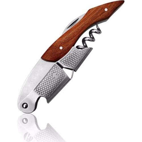 High Quality Wood Handle Professional Wine Opener Multifunction Portable Screw Corkscrew Wine Bottle Opener Cook Tools
