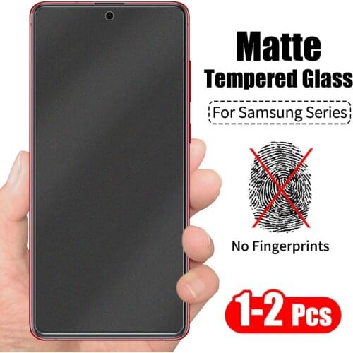 1/2PCs No Fingerprint Matte Tempered Glass for Samsung A72 A32 A12 A52 A40 A50 A70 A31 A51 A71 M31 M51 M71 S20 Screen Protector