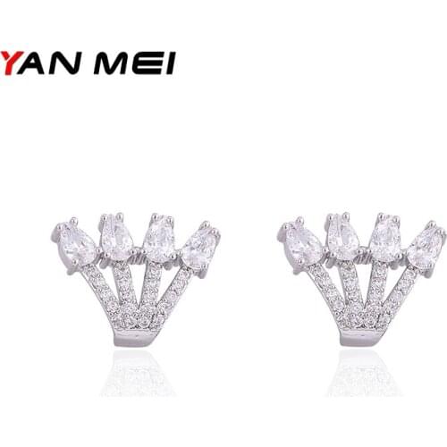 YAN MEI Hot Sale New Style Cubic Zirconia Paw Stud Earrings for Woman Accessories