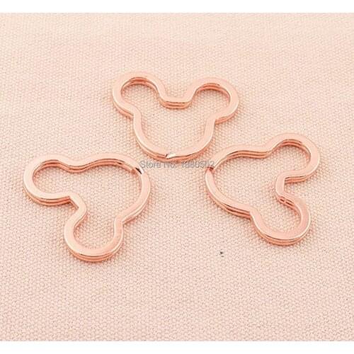 10PCS /lot rose gold color 38*23mm top grade mtal key ring key chain buckle for backpack bag decoration accessories