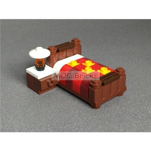 2pcs/lot MOC Bricks DIY decoration Furniture Single bed NO.6 Educational Building Blocks figure Toys for Children Xmas gifts