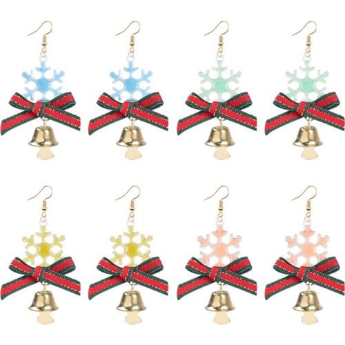 2019 New Fashion Glamour Lady Earring Set Christmas Snowman Golden Bell Alloy Pendant Men And Women Customizable Jewelry Gift