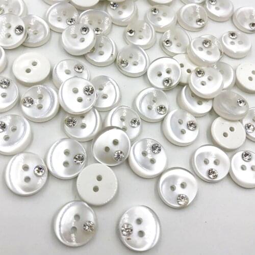 100PCS White Plastic Buttons Shank Round Garment Dolls Sewing Accessories DIY Scrapbookings 12MM PT340