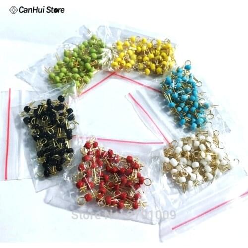300PCS Six colors*50 PCB Board Test Beads Points Gold Plated Ceramic Loop Circuit Test Needle Test Ring White Black Red Blue