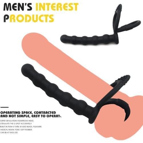 Double Penetration Anal Bead Bullet Vibrator Prostate Massage Adult Penis Cock Ring Sex Toys For Women Couples Anus Masturbator