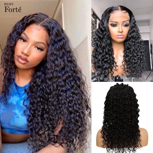 Brazilian Deep Wave Lace Frontal Wig Pre Plucked With Baby Hair HD Lace Frontal Curly Human Hair Wigs For Women Human Hair