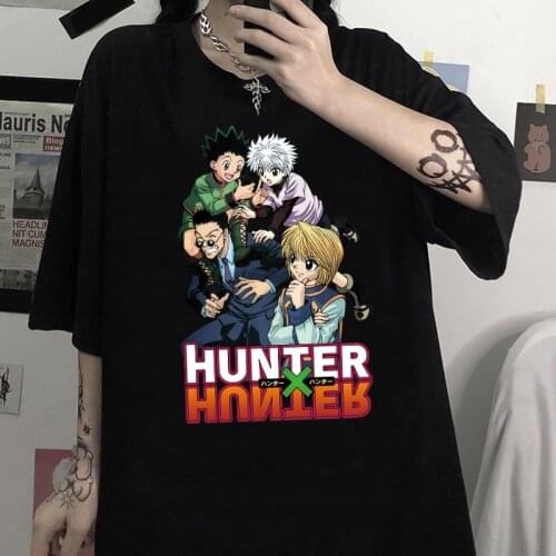 Anime Hunter X Hunter Killua Gon Printed Harajuku Fashion Men Hip Hop T-shirt Tops