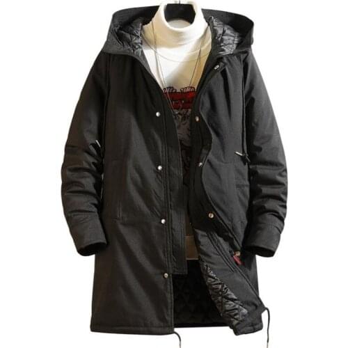 Hot mens long warm jacket mens fashion hooded winter garment jacket M-6XL Cotton jacket Loose coat