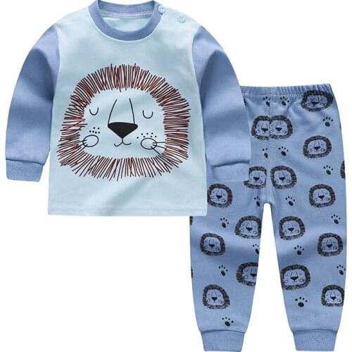 Clearance Sale Babys Sets Cotton Long Sleeve Underwear Cartoon Kids Boys Clothing Toddler O-neck Sleepwear Baby Girl Clothes