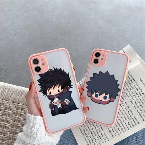 My hero academia Phone Case For iPhone 12 11 Mini Pro XR XS Max 7 8 Plus X Matte transparent Pink Cover