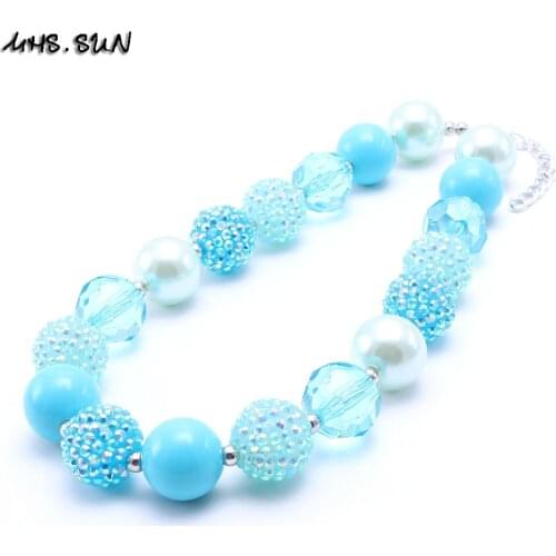 MHS.SUN Child/Kids/Girls Chunky Bubblegum Necklace Fashion Design Baby Beads Chunky Necklace For Party Jewelry Gifts 2Pcs/lot