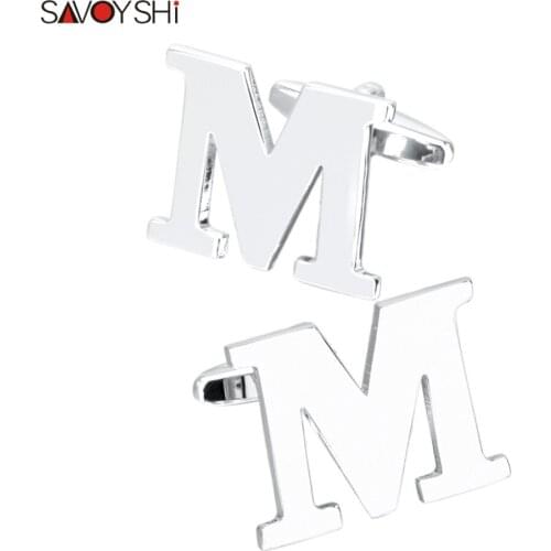 SAVOYSHI Fashion Letter M Cufflinks For Mens Shirt Accessories High Quality Brand Cuff link lawyer Gift Jewelry Abotoadura