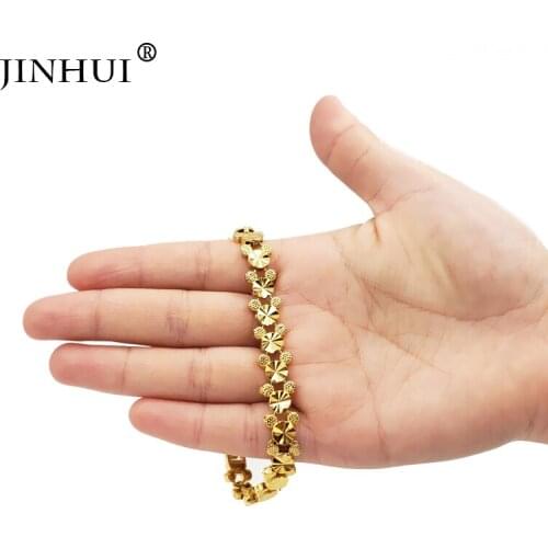 Jin Hui Fashion African Ethiopia Gold color Men Bracelet Women Party Ornament Luxury giving Friend Gifts Dubai Bangle Jewelry