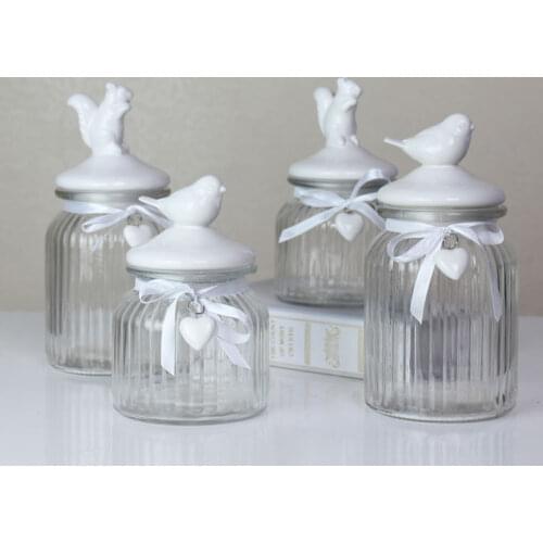 Fashion Transparent Glass Canister Storage Tank Dried Fruit Snacks Tea Caddy Home Decoration Mason Jars cereal dispenser