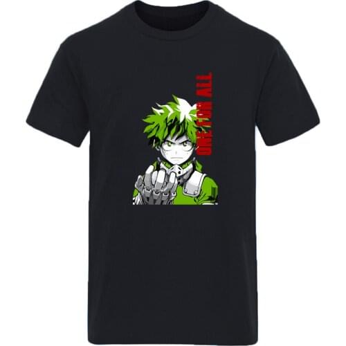 My Hero academy Cotton Oversize T-shirt For Man Fashion Streetwear Tops Tees Homme Retro Leisure 2020 Outdoor Ropa De Hombre