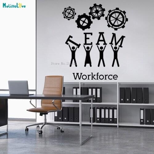 Workforce Quote Wall Stickers Vinyl Decals Team Business Work Teamwork Office Interior Self-adhesive Art Unique Gift YT2256