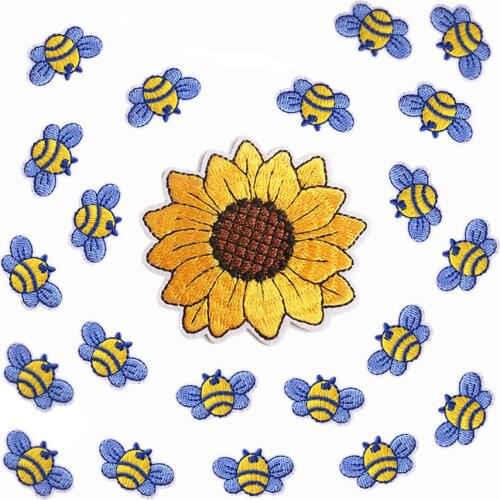 Cute Small Bee Patch Embroidery Sticker Iron on Patches for clothing applique embroidery DIY Clothing Accessories