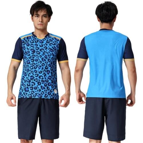 2020 New Leopard Print Football Training Clothing Breathable Quick Dry Short-Sleeved Football Uniform Custom Number Logo