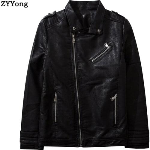 2020 New Autumn Winter Plus Velvet Black Brown Men Fashion Motorcycle Leather Jacket fit Coat Casual Zipper Jacket Size L-XXXXL