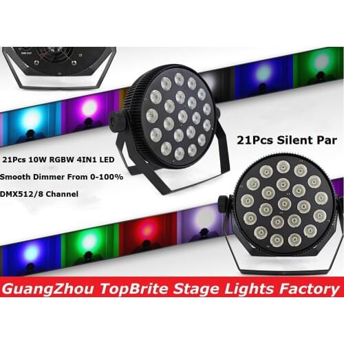 2 Pack Newest Par Light 21X10W RGBW 4IN1 CREE LEDS Flat Par Cans 8 DMX Channel Perfect For Dj Disco Party Lighting Shows