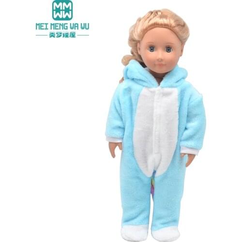 Clothes for doll fits 45cm American Doll Toys new born baby Doll Fashion Plush crawling suit Girls gift