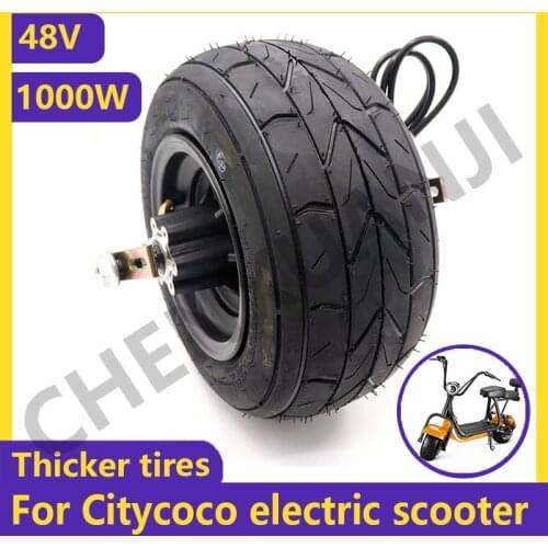 48V Original Motor 1000W For Citycoco Electric Scooter hub motor Wheel Thickened Anti-skid Tubeless Tire Accessory Set