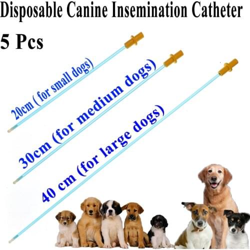 5PCS Canine Pet Dog Plastic Artificial Insemination Catheter Semen Injection Tube Disposable Sperm Deposition Deferent Duct