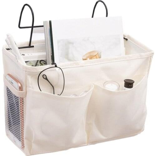 Hanging Storage Bag Bedside Storage Organizer Dormitory Magazine Storage Bag Holder With Hooks Bed Pocket