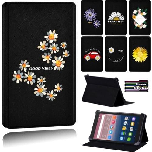 Dust-proof Daisy Casual Style Leather Tablet Case for Alcatel OneTouch PIXI 3 7"/PIXI 3 10"/PIXI 3 8"/Alcatel OneTouch PIXI 4 7"
