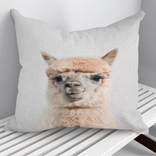 Alpaca Colorful Throw Pillows Cushion Cover On Sofa Home Decor 45*45cm 40*40cm Gift Pillowcase Cojines Dropshipping