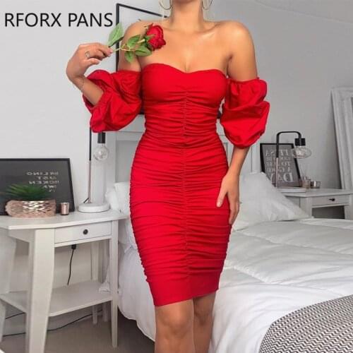 Летние платья с открытыми плечами RFORX PANS China At AliExpress