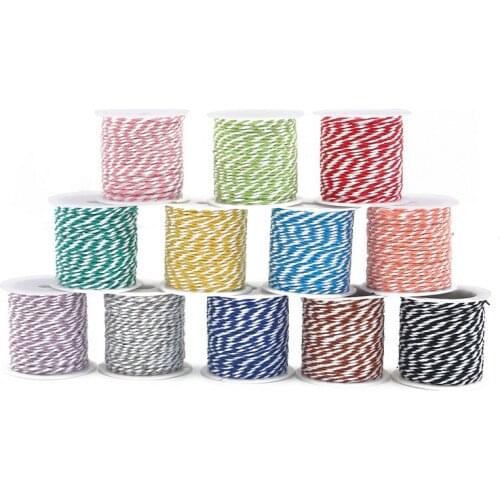 10m/roll Two-Color Cotton Cord Colorful Cord Rope Beige Twisted Craft Macrame String DIY Home Wedding Decorative Supply Gift