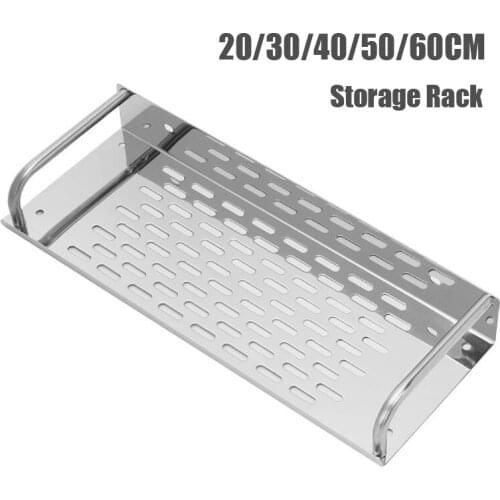 Stainless Steel Kitchen Bathroom Shelf 20-60cm Wall-mounted Storage Rack Single Layer Restaurant Bar Storage Shelf Accessories